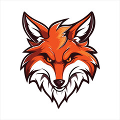 Vector fox mascot logo template with white background