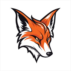 Vector fox mascot logo template with white background