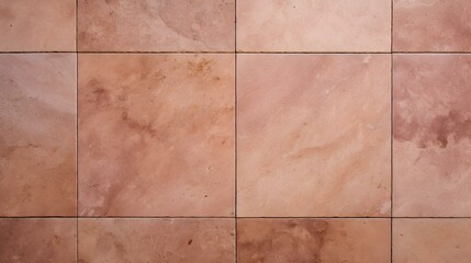 Pattern of Travertine Tiles in light red Colors. Top View