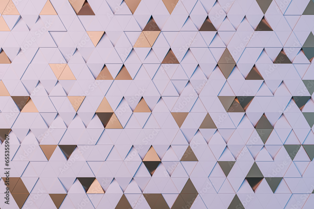 Poster creative geometric triangles background. landing page concept. 3d rendering.