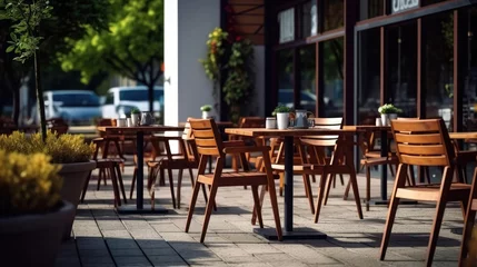 Fotobehang modern outside cafe seating area © Fred