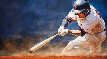 baseball player in action, baseball player hitting ball, hd sports banner, cool sports wallpaper