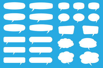 Speech bubbles. Speak bubble text, cartoon chatting box, message box. Cartoon balloon word design.