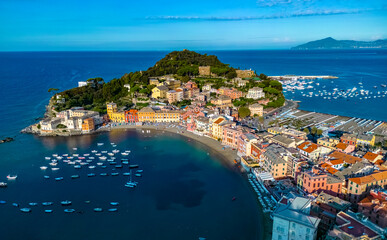 Naklejka premium View of the Bay of Silence in Sestri Levante, Liguria, Italy
