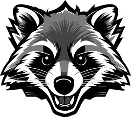 Raccoon mascot vector design, illustration concept style for badge, emblem and t shirt printing. Angry raccoon illustration. Sport emblem. © Yulia Buchatskaya
