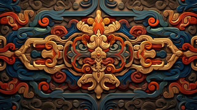 illustration of Tibetan texture modern background