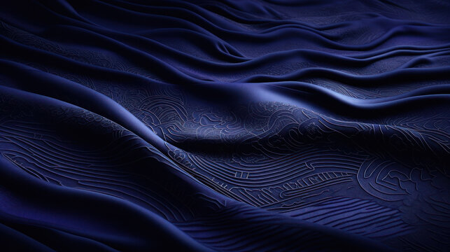 Fototapeta illustration of Indigo texture silk background Isann traditional Thailand