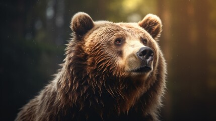 himalayan brown bear with natural habitat