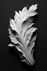 black and white abstraction of acanthus leaf.