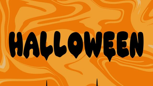 Happy halloween liquid dripping text animation video, happy halloween reveal text typography, letter inscription,halloween banner animation, happy halloween day animated text


