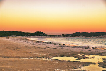 Fiery sunset at the beach of Lucky Bay, Cape Le Grand National Park, Esperance, Western Australia 