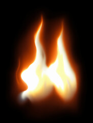Isolated fire effect overlay on black background