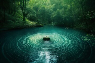 A serene and tranquil vortex created for deep meditation and inner peace. Generative AI - obrazy, fototapety, plakaty
