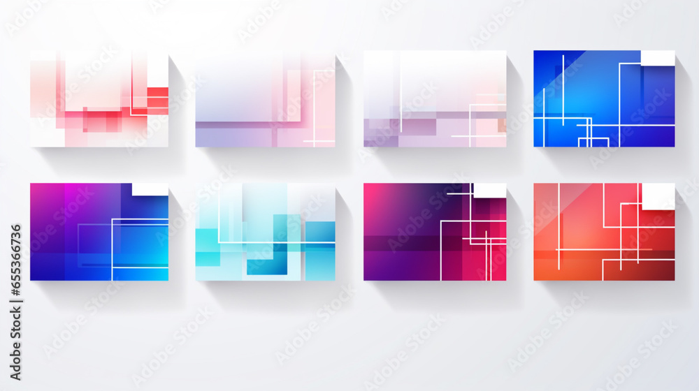 Wall mural trendy website template design with interface elements