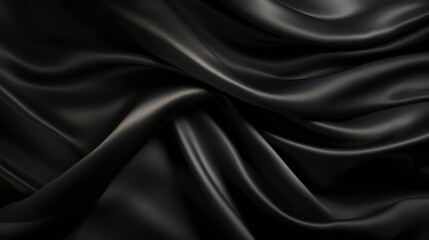 Black cloth waves background texture.