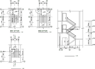 Vector sketch illustration of architectural design of emergency stairs for multi-storey building