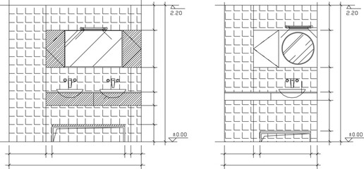 Vector sketch illustration of modern minimalist hotel bathroom interior architectural design