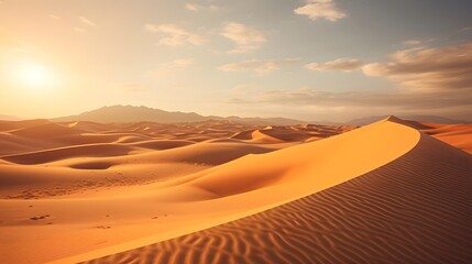 Fototapeta na wymiar Sand dunes in the Sahara desert, Morocco. Panoramic view.