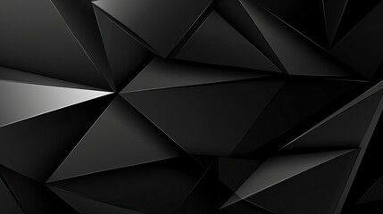 Abstract black background with triangular shapes created with Generative AI technology