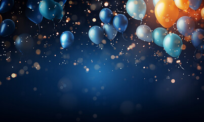 A background with balloons, celebrating, with copy space, suitable for banner