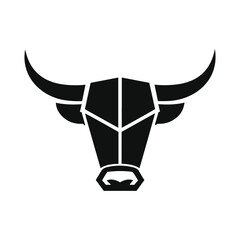 Bull head mascot silhouette