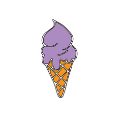 ice cream cone isolated. ice cream cone. icecream icon. icecream isolated on white background in illustration and vector design.