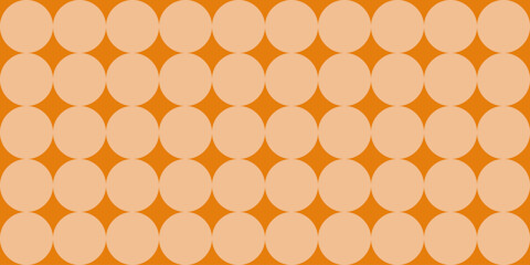 Geometric seamless pattern with dots or circles, apricot crush colors, vector