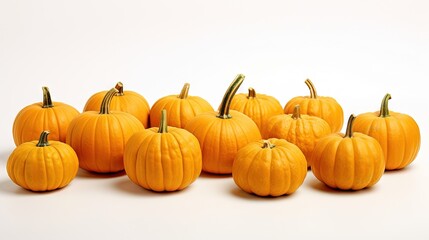  a group of small pumpkins sitting next to each other.  generative ai