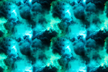 Fototapeta na wymiar Ethereal Billows of Blue Smoke. Seamless Repeatable Background.