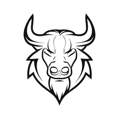 Bull head mascot silhouette