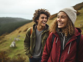 Exploring the outdoors: friends embarking on a hiking adventure, inspiring travel and self-discovery