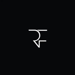 Creative Professional Trendy and Minimal Letter RF Logo Design in Black and White Color, Initial Based Alphabet Icon Logo in Editable Vector Format