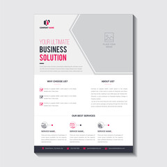 Corporate Business Flyer poster pamphlet brochure cover design layout background, two colors scheme, vector template in A4 size - Vector