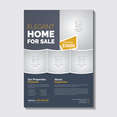 Real Estate Flyer Poster Template Design Vector