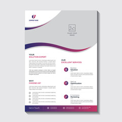 Corporate Business Flyer poster pamphlet brochure cover design layout background, two colors scheme, vector template in A4 size - Vector