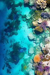 Naklejka na ściany i meble Great Barrier Reef vue du ciel