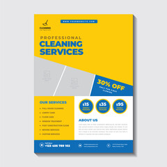 Cleaning Service flyer template. Cleaning service promotional poster flyer template. Cleaning service flyer example.