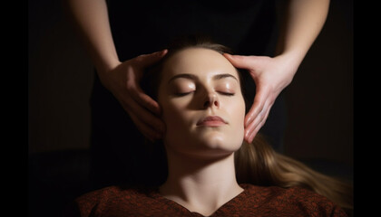 Two young women enjoying a luxurious beauty spa treatment indoors generated by AI