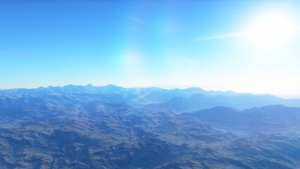 landscape on planet Mars, scenic desert scene on the red planet
