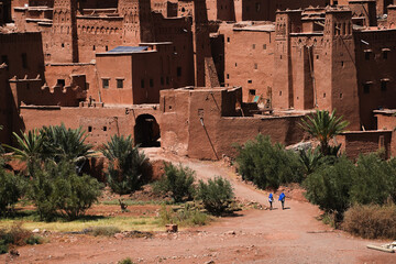 Close view from A&iuml;t Beh Haddou entrance, Morroco