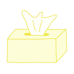 Box with paper tissue, napkins or wet wipes, doodle style flat vector