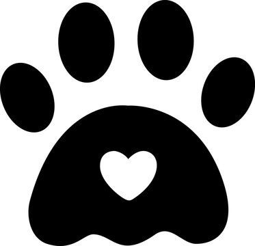 Vector illustration of an animal paw or footprint on a transparent background