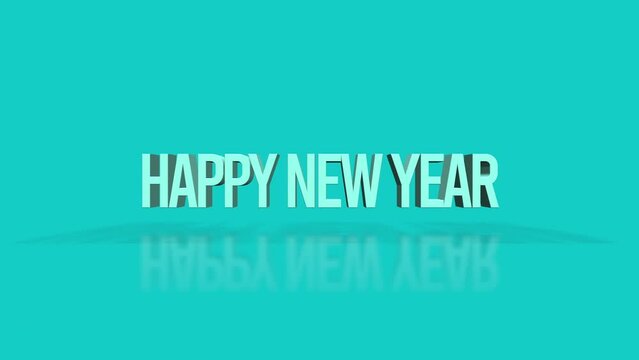 Experience holiday dynamism with rolling Happy New Year text on blue gradient. Modern business promotions and seasonal events, motion abstract background marries festive cheer with modern style