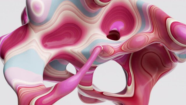looped 3d animation, abstract background of colorful morphing shapes, psychedelic transformation concept, modern wallpaper