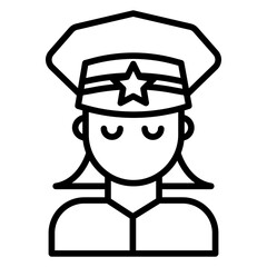 Outline Woman Police icon