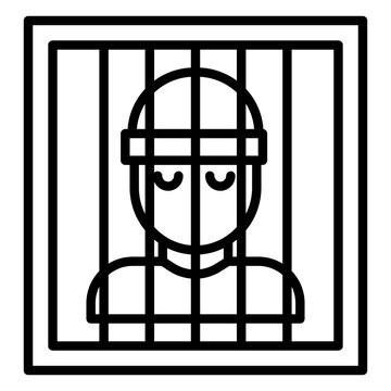 prisoner behind bars outline clip art preview