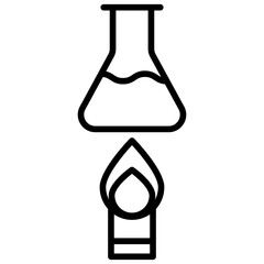 Outline flask heat icon