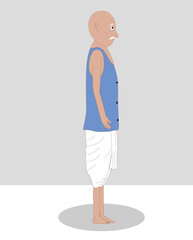 Indian village old men side cartoon character design for moral stories