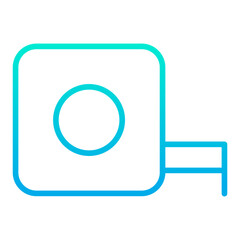 Outline gradient Measuring tape icon