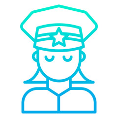 Outline gradient Woman Police icon